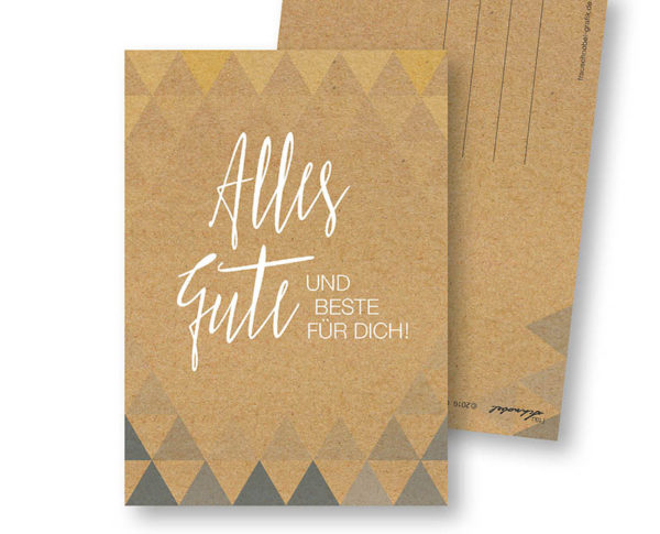 Geometrische Geburtstagskarte Postkarte Frau Schnobel Grafik Hochkantkarten