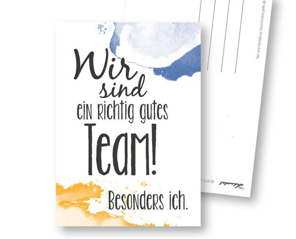 gutes Team lustige Postkarte Frau Schnobel Grafik Hochkantkarten