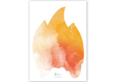 FOUR Elements Fire Aquarell A4 vier Elemente Poster Fire Titel