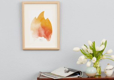 FOUR Elements Fire Aquarell A4 vier Elemente Poster Fire Wand Zoom
