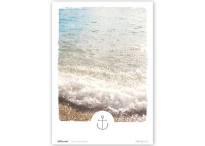 Poster Wellen Meer maritimes Poster Polaroid Typoposter A4 Titel