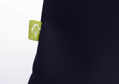 Tasche witziger Baumwollbeutel Shopper Organic Cotton Gesund gesunde Sachen blau gelb Organic Cotton Label