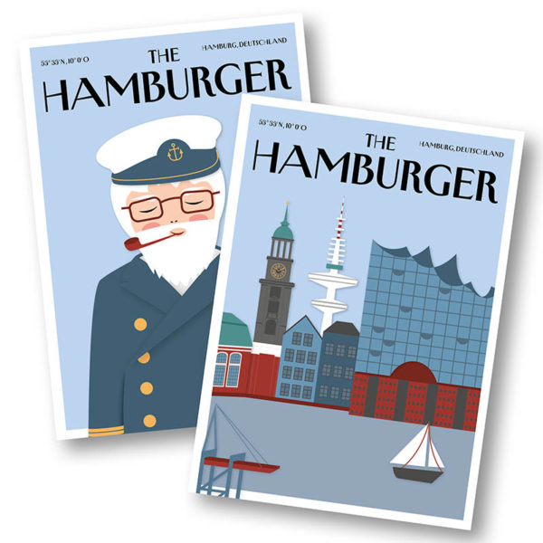 CityProducts Stadt Postkarte Hamburg The Hamburger Skyline Seemann Set