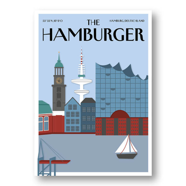 CityProducts Stadt Postkarte Hamburg The Hamburger Skyline
