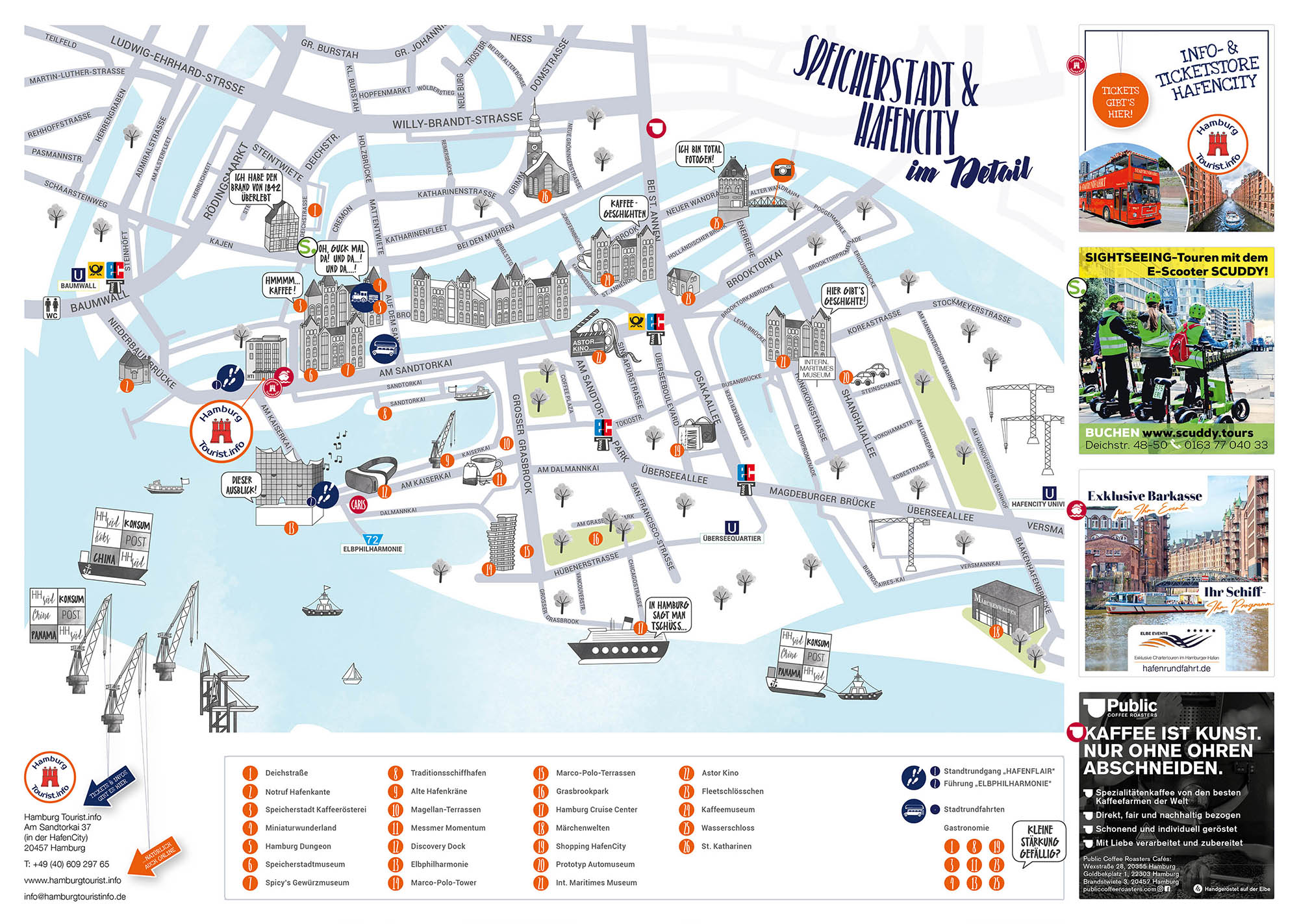 HTI Hamburg Tourist Info Stadtkarte Hamburg Zentrum Stadtplan