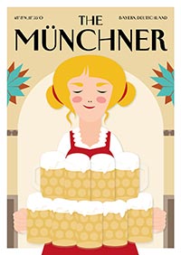 City Products Martina Olonschek Postkarten Illustration The Münchner A6