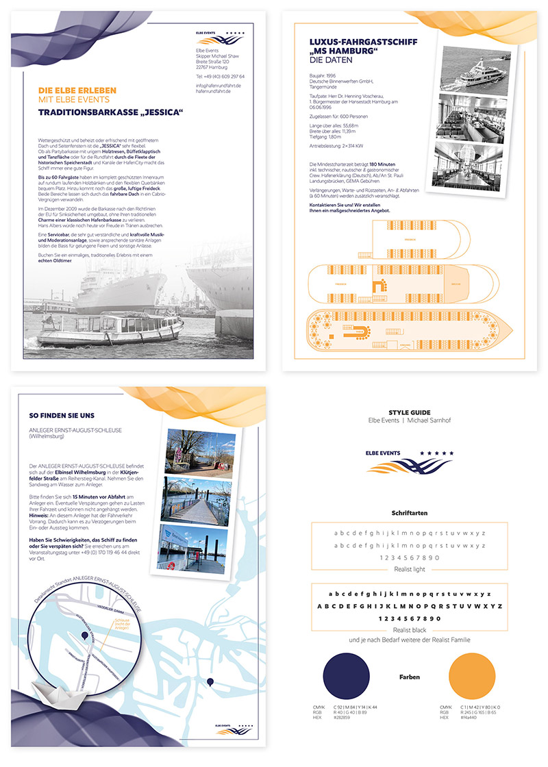 Elbe Events Imagebroschüre Martina Olonschek Corporate Design Collage